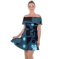 A Completely Seamless Background Design Circuitry Off Shoulder Velour Dress by Amaryn4rt