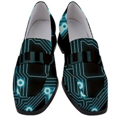 A Completely Seamless Background Design Circuitry Women s Chunky Heel Loafers by Amaryn4rt