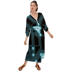 A Completely Seamless Background Design Circuitry Grecian Style  Maxi Dress by Amaryn4rt