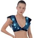 A Completely Seamless Background Design Circuitry Plunge Frill Sleeve Bikini Top View1