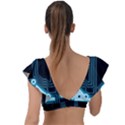 A Completely Seamless Background Design Circuitry Plunge Frill Sleeve Bikini Top View2