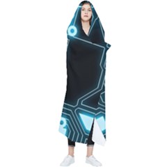 A Completely Seamless Background Design Circuitry Wearable Blanket by Amaryn4rt