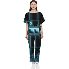 A Completely Seamless Background Design Circuitry Batwing Lightweight Chiffon Jumpsuit by Amaryn4rt