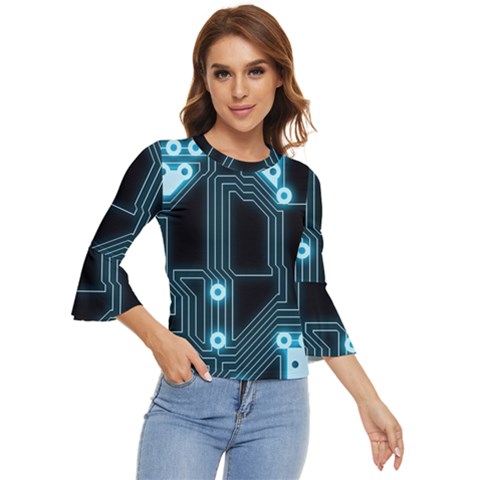 A Completely Seamless Background Design Circuitry Bell Sleeve Top by Amaryn4rt