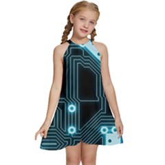 A Completely Seamless Background Design Circuitry Kids  Halter Collar Waist Tie Chiffon Dress by Amaryn4rt