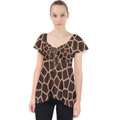 Giraffe Animal Print Skin Fur Lace Front Dolly Top by Amaryn4rt