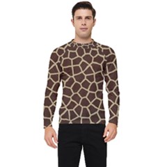 Giraffe Animal Print Skin Fur Men s Long Sleeve Rash Guard by Amaryn4rt