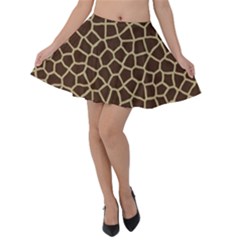 Giraffe Animal Print Skin Fur Velvet Skater Skirt by Amaryn4rt