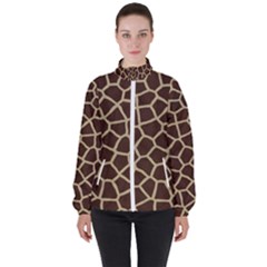 Giraffe Animal Print Skin Fur Women s High Neck Windbreaker by Amaryn4rt