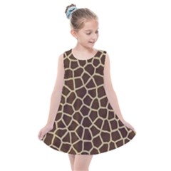 Giraffe Animal Print Skin Fur Kids  Summer Dress by Amaryn4rt