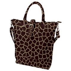 Giraffe Animal Print Skin Fur Buckle Top Tote Bag by Amaryn4rt