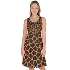 Giraffe Animal Print Skin Fur Knee Length Skater Dress With Pockets by Amaryn4rt