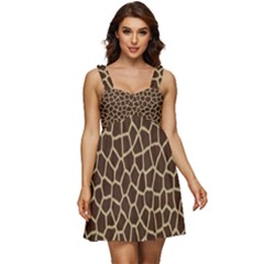 Giraffe Animal Print Skin Fur Ruffle Strap Babydoll Chiffon Dress by Amaryn4rt