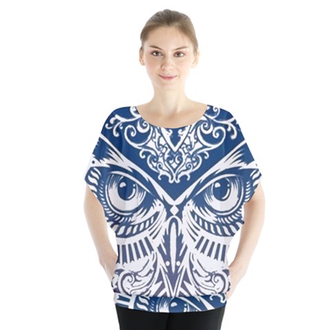 Owl Batwing Chiffon Blouse by Amaryn4rt