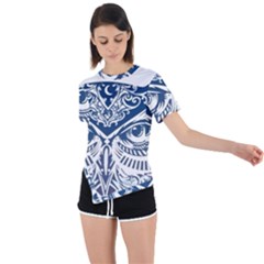 Owl Asymmetrical Short Sleeve Sports Tee by Amaryn4rt