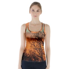 Twilight Sunset Sky Evening Clouds Racer Back Sports Top by Amaryn4rt