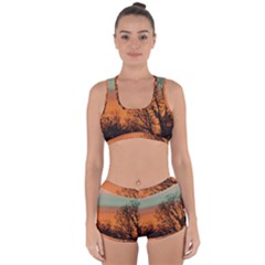 Twilight Sunset Sky Evening Clouds Racerback Boyleg Bikini Set by Amaryn4rt