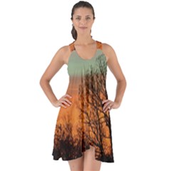 Twilight Sunset Sky Evening Clouds Show Some Back Chiffon Dress by Amaryn4rt