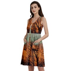 Twilight Sunset Sky Evening Clouds Sleeveless Dress With Pocket by Amaryn4rt