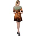 Twilight Sunset Sky Evening Clouds Belted Shirt Dress View2