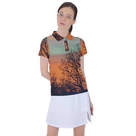 Twilight Sunset Sky Evening Clouds Women s Polo Tee by Amaryn4rt