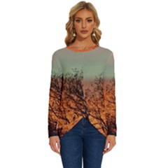 Twilight Sunset Sky Evening Clouds Long Sleeve Crew Neck Pullover Top by Amaryn4rt