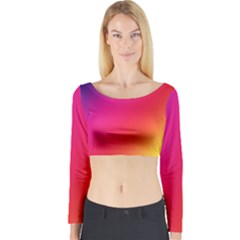 Rainbow Colors Long Sleeve Crop Top by Amaryn4rt