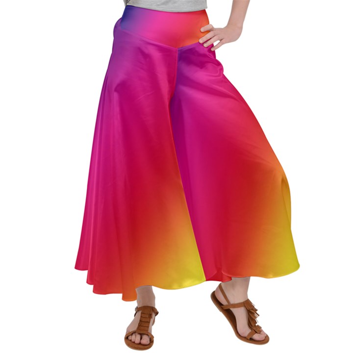 Rainbow Colors Women s Satin Palazzo Pants