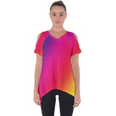 Rainbow Colors Cut Out Side Drop Tee by Amaryn4rt