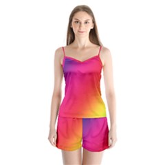 Rainbow Colors Satin Pajamas Set by Amaryn4rt