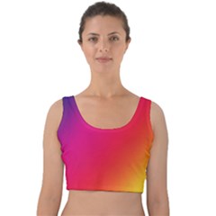 Rainbow Colors Velvet Crop Top by Amaryn4rt