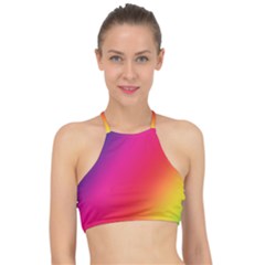 Rainbow Colors Racer Front Bikini Top by Amaryn4rt