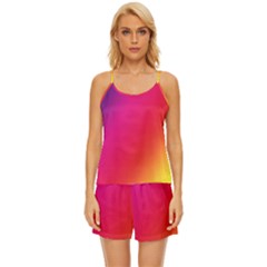 Rainbow Colors Satin Pajama Short Set by Amaryn4rt