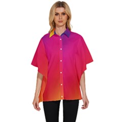 Rainbow Colors Women s Batwing Button Up Shirt