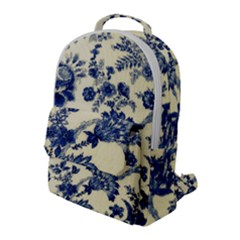 Vintage Blue Drawings On Fabric Flap Pocket Backpack (large) by Amaryn4rt