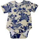 Vintage Blue Drawings On Fabric Baby Short Sleeve Bodysuit View1