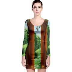 Beautiful World Entry Door Fantasy Long Sleeve Bodycon Dress by Amaryn4rt