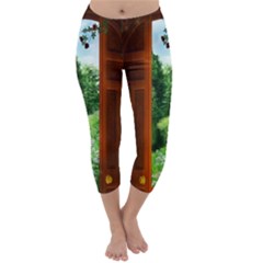 Beautiful World Entry Door Fantasy Capri Winter Leggings  by Amaryn4rt