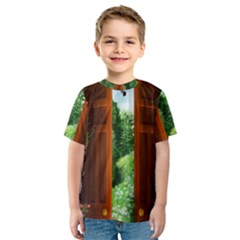 Beautiful World Entry Door Fantasy Kids  Sport Mesh Tee