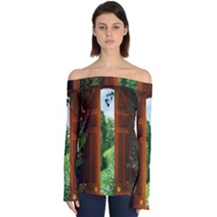 Beautiful World Entry Door Fantasy Off Shoulder Long Sleeve Top by Amaryn4rt