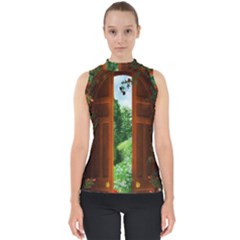 Beautiful World Entry Door Fantasy Mock Neck Shell Top by Amaryn4rt