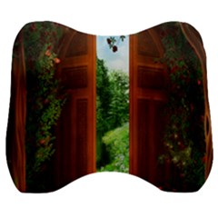 Beautiful World Entry Door Fantasy Velour Head Support Cushion by Amaryn4rt