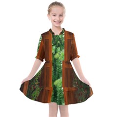 Beautiful World Entry Door Fantasy Kids  All Frills Chiffon Dress