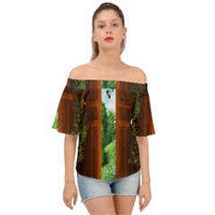 Beautiful World Entry Door Fantasy Off Shoulder Short Sleeve Top by Amaryn4rt