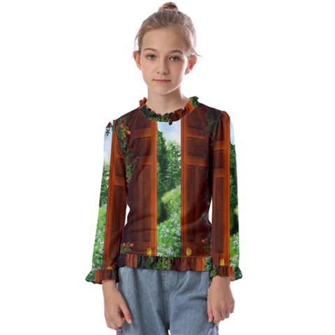 Beautiful World Entry Door Fantasy Kids  Frill Detail Tee by Amaryn4rt