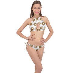 Seamless Repeating Tiling Tileable Cross Front Halter Bikini Set by Amaryn4rt