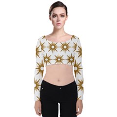 Seamless Repeating Tiling Tileable Velvet Long Sleeve Crop Top by Amaryn4rt