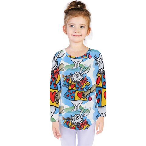 Seamless Repeating Tiling Tileable Kids  Long Sleeve Tee by Amaryn4rt