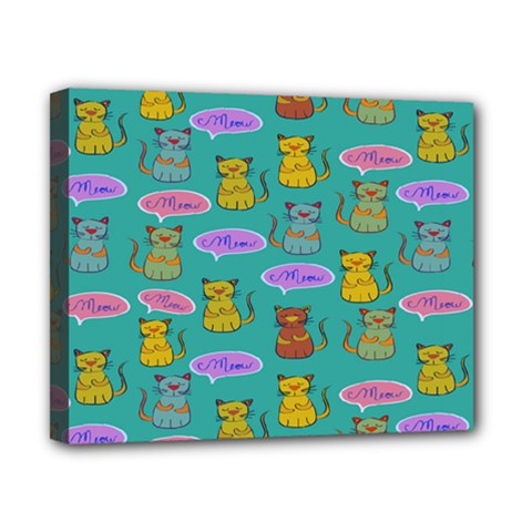 Meow Cat Pattern Canvas 10  X 8  (stretched) by Amaryn4rt