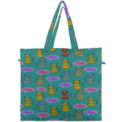 Meow Cat Pattern Canvas Travel Bag by Amaryn4rt